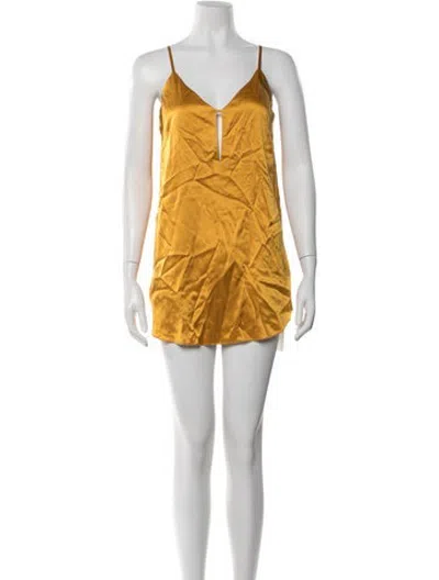 Pre-owned Mason Silk Mini Dress In Yellow