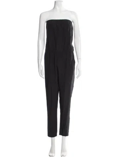 Pre-owned Mason Silk Strapless Jumpsuit In Black