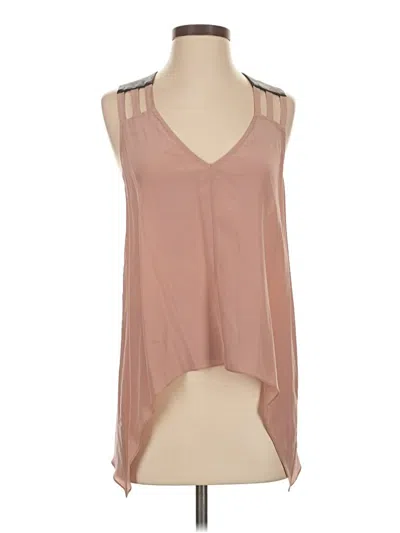 Pre-owned Mason Sleeveless Silk Top Tan Halter Neckline Tops