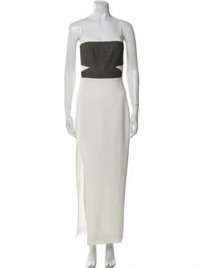 Pre-owned Mason Square Neckline Long Dress In Neutral