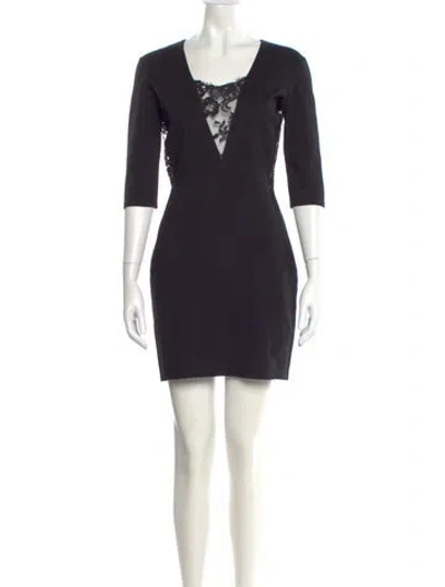 Pre-owned Mason Square Neckline Mini Dress In Black
