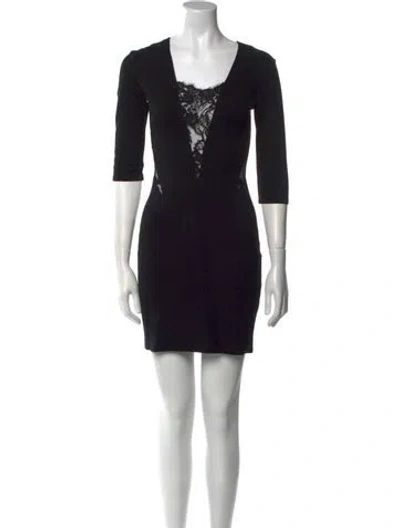 Pre-owned Mason Square Neckline Mini Dress In Black