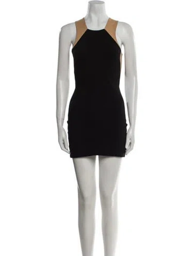 Pre-owned Mason Square Neckline Mini Dress In Black