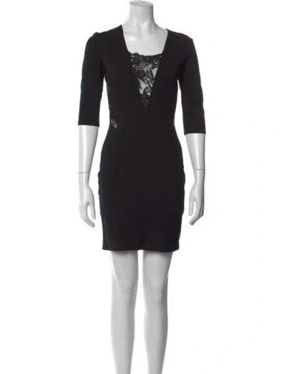 Pre-owned Mason Square Neckline Mini Dress In Black