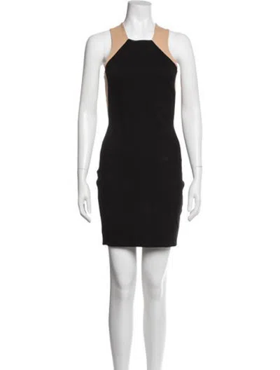Pre-owned Mason Square Neckline Mini Dress In Black/neutrals