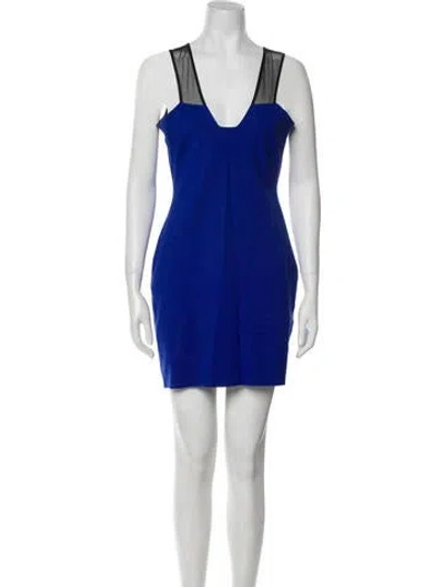 Pre-owned Mason Square Neckline Mini Dress In Blue