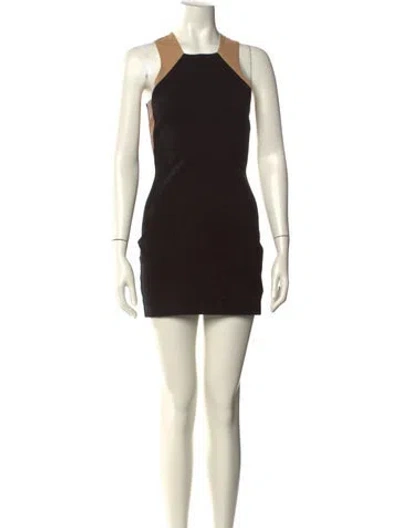 Pre-owned Mason Square Neckline Mini Dress In Neutral