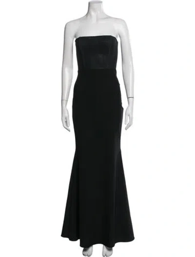 Pre-owned Mason Strapless Long Dress In Black