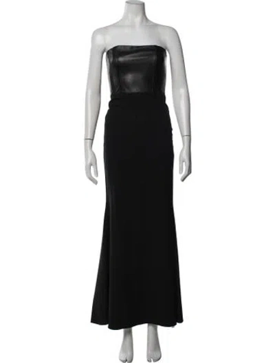 Pre-owned Mason Strapless Long Dress In Black