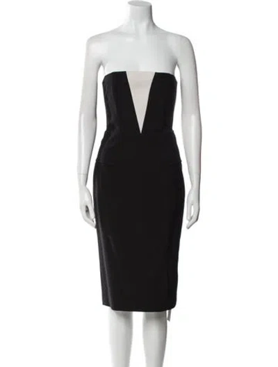 Pre-owned Mason Strapless Mini Dress In Black