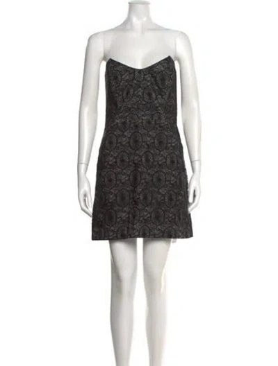Pre-owned Mason Strapless Mini Dress In Black