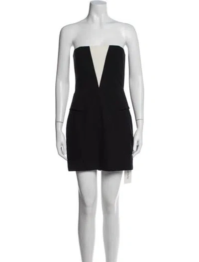 Pre-owned Mason Strapless Mini Dress In Black