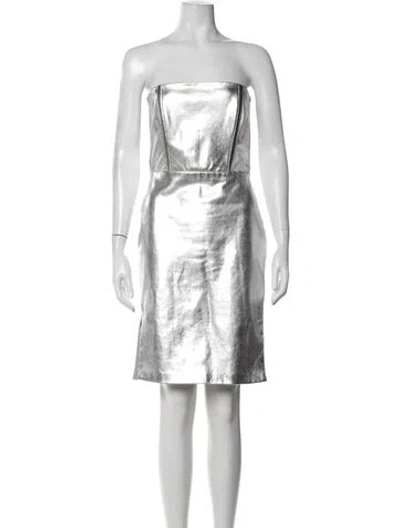 Pre-owned Mason Strapless Mini Dress In Metallic