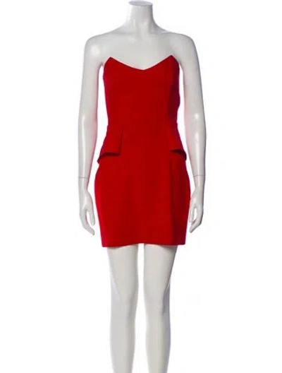 Pre-owned Mason Strapless Mini Dress In Red