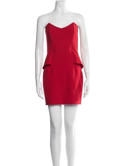 Pre-owned Mason Strapless Mini Dress In Red