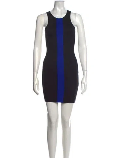 Pre-owned Mason Striped Mini Dress In Black