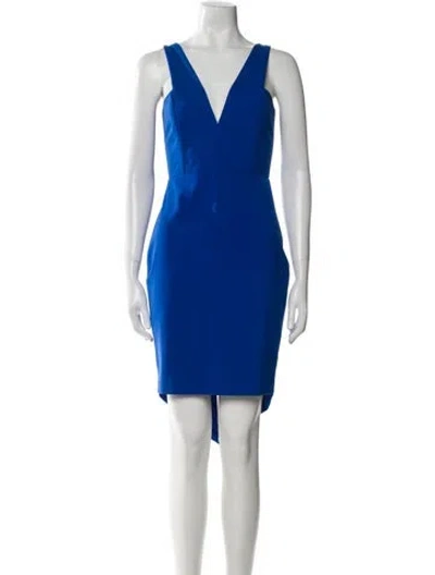 Pre-owned Mason V-neck Knee-length Dress In Blue