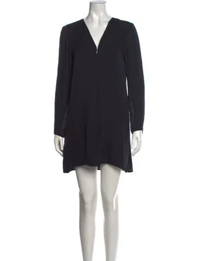 Pre-owned Mason V-neck Mini Dress In Black