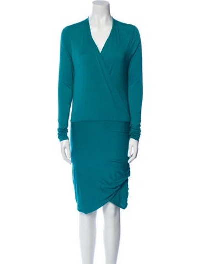 Pre-owned Mason V-neck Mini Dress In Blue