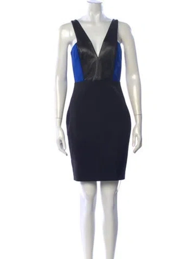 Pre-owned Mason V-neck Mini Dress In Blue