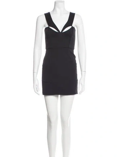 Pre-owned Mason V-neck Mini Dress In Gray