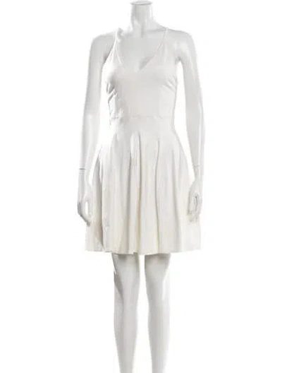 Pre-owned Mason V-neck Mini Dress In Neutral