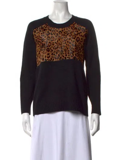 Pre-owned Mason Wool Animal Print Sweater In Black