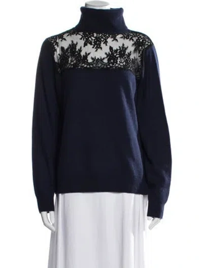 Pre-owned Mason Wool Lace Pattern Sweater In Blue
