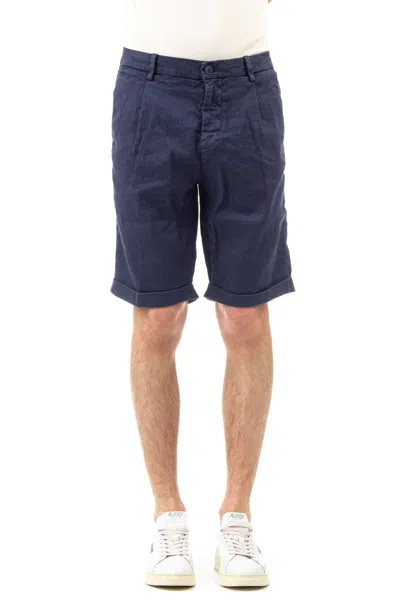 Mason's Amalfi Lightweight Linen-cotton Shorts In Blue