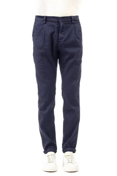 Mason's Amalfi Pleated Linen-cotton Trousers In Blue