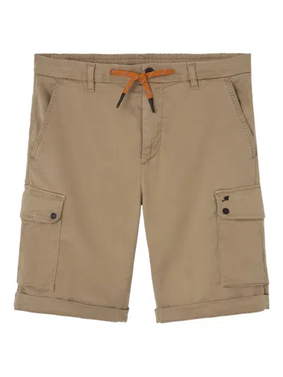 Mason's Cargo-pocket Drawstring Shorts In Neutral