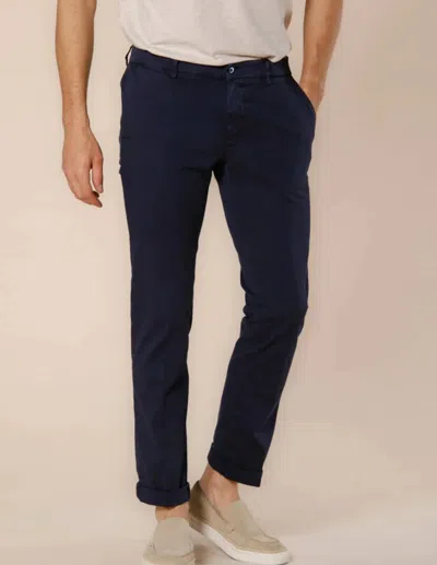 Mason's Chino Pants In Navy Blue In Multi