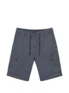 Mason's Drawstring Cargo Shorts In Blue