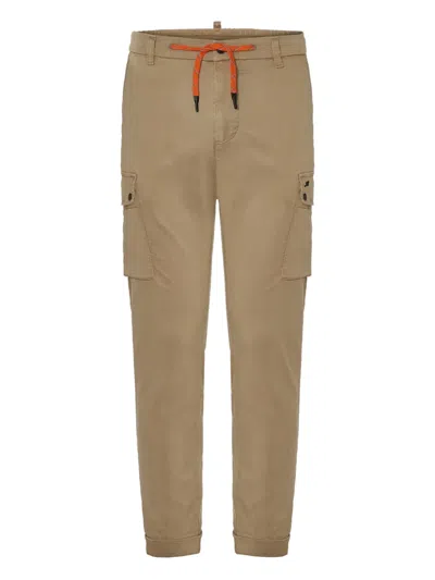 Mason's Drawstring Cargo Trousers In Brown