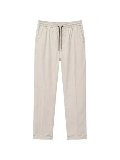Mason's Drawstring-waistband Pressed-crease Trousers In Gray