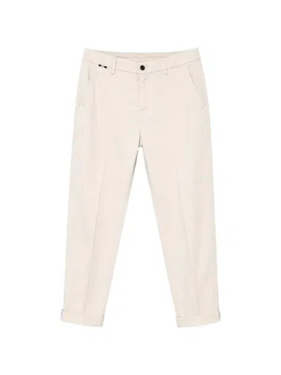 Mason's Elasticated-waistband Turn-up Trousers In White