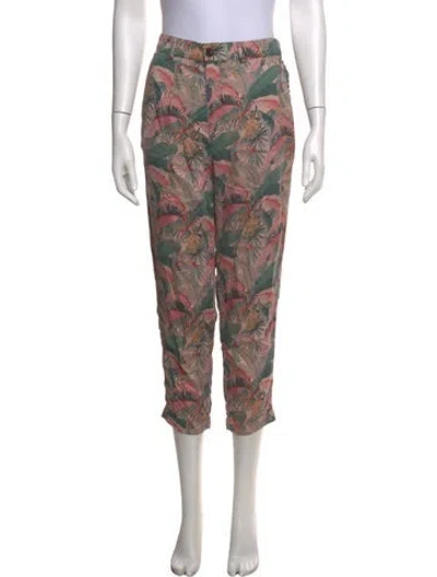 Pre-owned Mason's Floral Print Straight Leg Pants In Multicolor