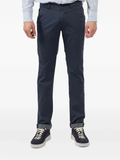 Mason's Logo-appliqué Chinos In Blue