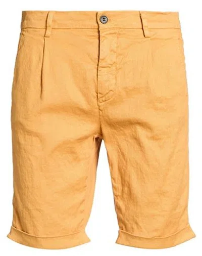Mason's Man Shorts & Bermuda Shorts Mustard Size 32 Linen, Cotton, Elastane In Orange