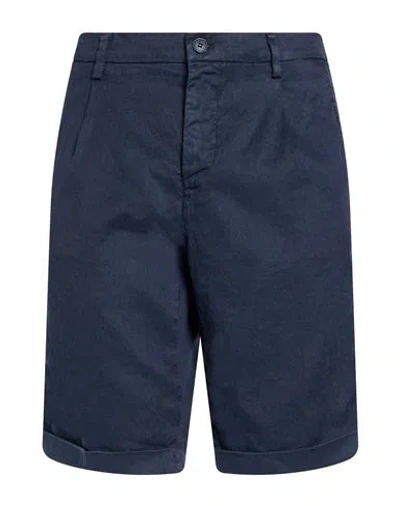 Mason's Man Shorts & Bermuda Shorts Navy Size 30 Linen, Cotton, Elastane In Blue