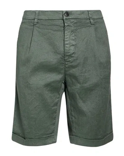 Mason's Man Shorts & Bermuda Shorts Sage Green Size 38 Linen, Cotton, Elastane
