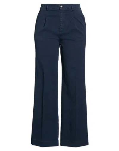 Mason's Prestige Woman Pants Navy Size 10 Cotton, Cashmere, Elastane In Blue