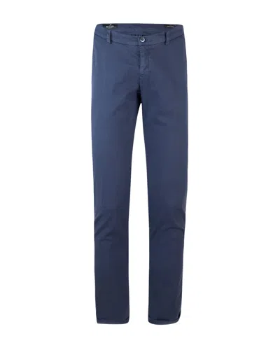 Mason's Stretch Cotton Chino Trousers In Blue
