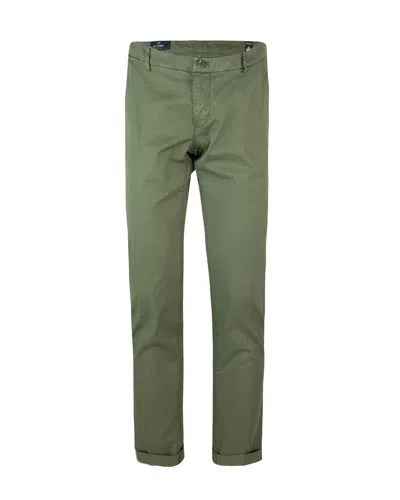 Mason's Stretch Cotton Chino Trousers In Green