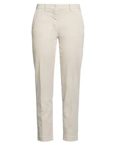 Mason's Woman Pants Beige Size 6 Cotton, Elastane In White