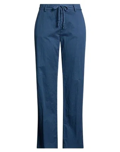 Mason's Woman Pants Blue Size 4 Cotton, Linen, Elastane