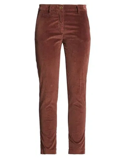 Mason's Woman Pants Brown Size 12 Cotton, Pes, Elastane