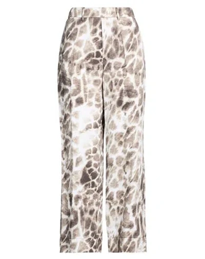 Mason's Woman Pants Brown Size 8 Lyocell, Linen, Viscose In Animal Print