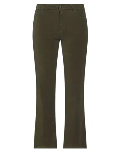 Mason's Woman Pants Dark Green Size 27 Cotton, Elastane