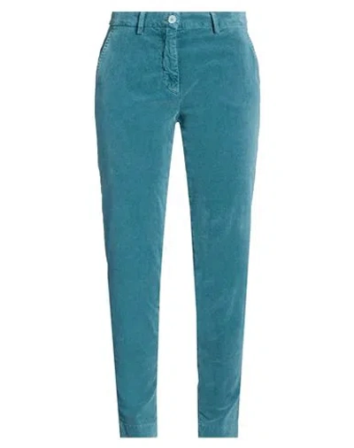 Mason's Woman Pants Deep Teal Size 12 Cotton, Elastane In Green